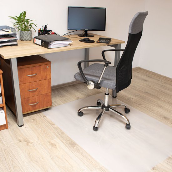 SHACOS Tapijt voor bureaustoel, gamingstoel, 90 x 120 cm, antislip, zwart, beschermmat voor bureaustoel, krasbestendig, tapijt voor harde vloeren, parket