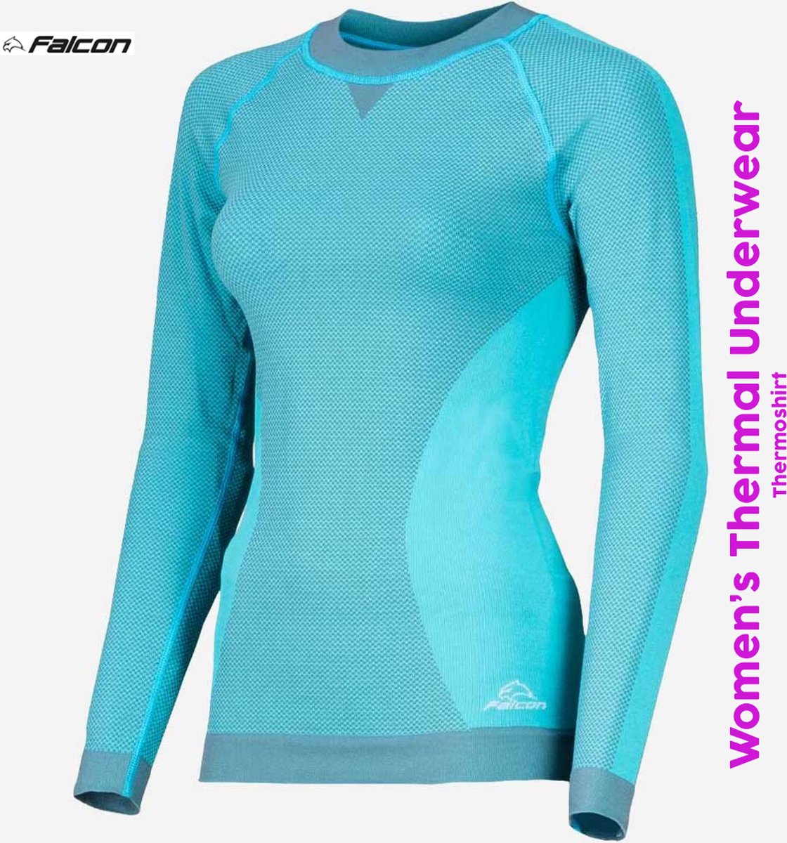 Falcon Long Sleeve Top Thermoshirt Dames Large - Turquoise