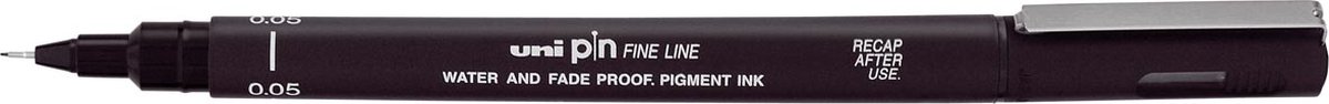 Fineliner Uni-ball Pin 0,05mm zwart | 12 stuks
