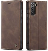 Caseme Samsung Galaxy S22 Retro Wallet Case - Coffee