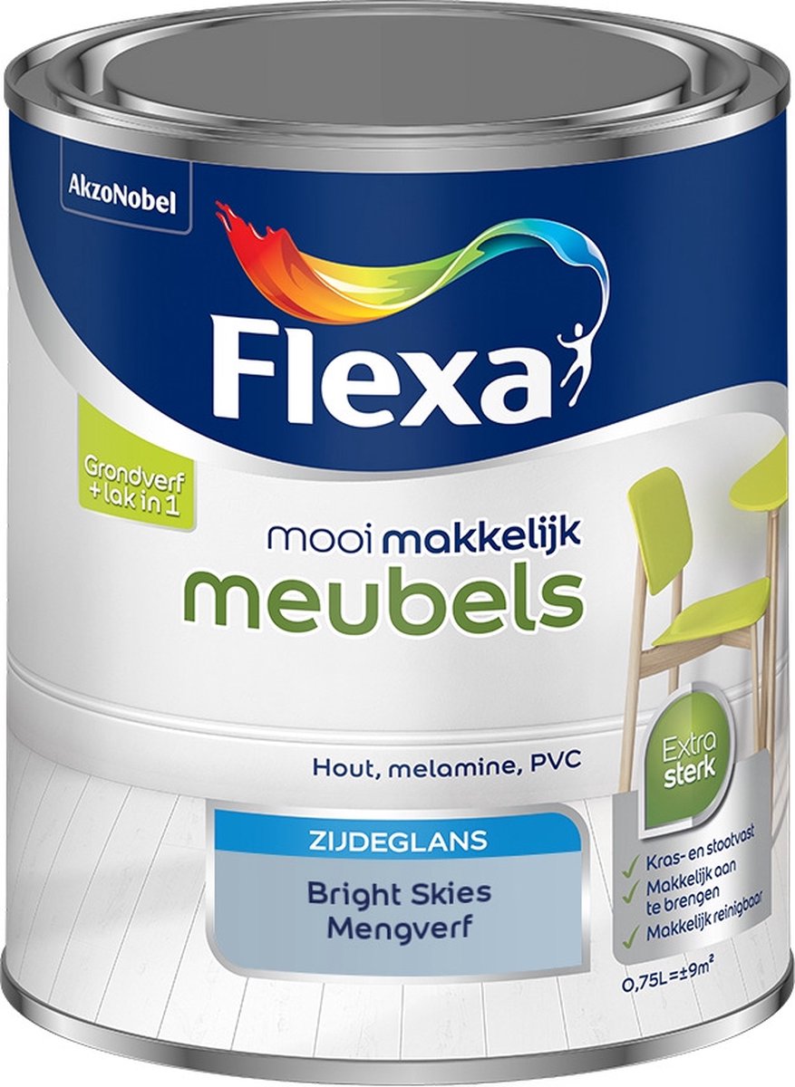Flexa Mooi Makkelijk Verf - Meubels - Mengkleur - Bright Skies - 750 ml