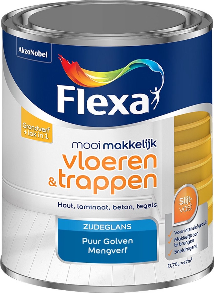 Flexa Mooi Makkelijk Verf - Vloeren en Trappen - Mengkleur - Puur Golven - 750 ml