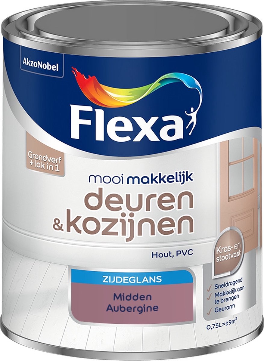 Flexa Mooi Makkelijk Verf - Deuren en Kozijnen - Mengkleur - Midden Aubergine - 750 ml