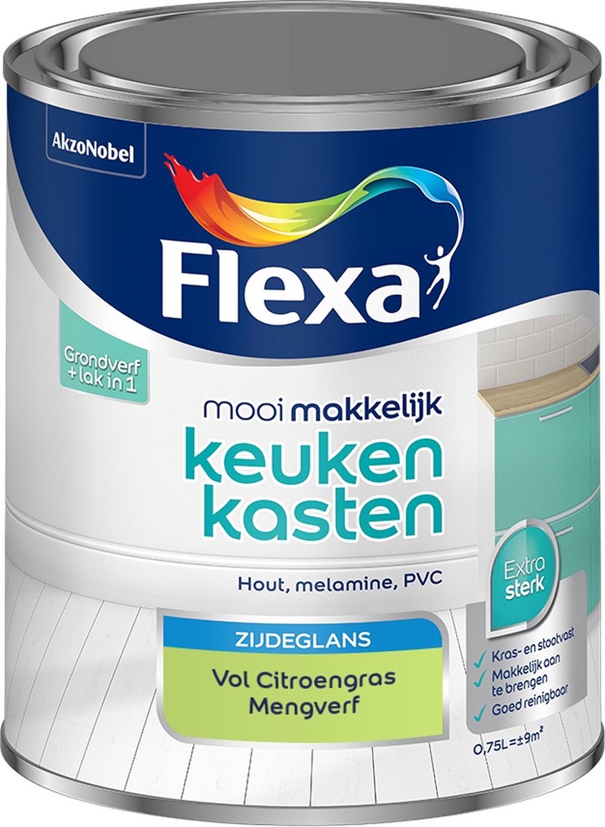 Flexa Mooi Makkelijk Verf - Keukenkasten - Mengkleur - Vol Citroengras - 750 ml
