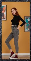 Dames jeans hoge taille grijs maat 38
