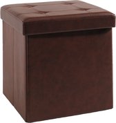 Iivarno living Zitblok poef Lederlook Bruin/cognac