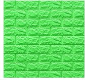 Zelfklevende 3D Stenen Muursticker - Zelfklevend Behang - Plaktegels - Waterafstotend - Voor Keuken, Toilet En Badkamer - 10 Stuks - Groen