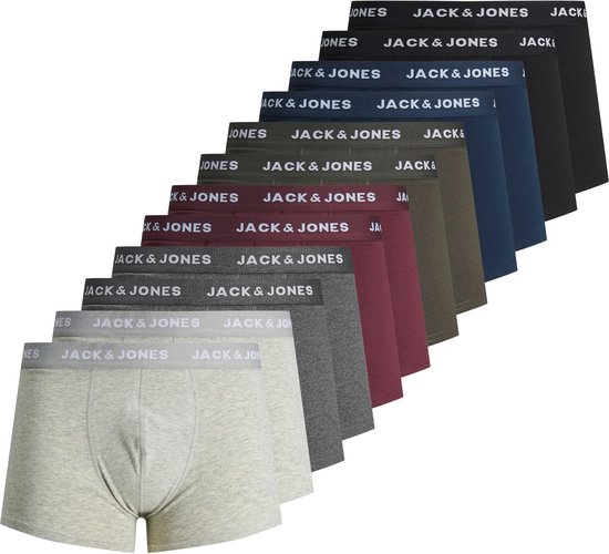 JACK\u0026JONES ACCESSORIES JACSOLID TRUNKS 12 PACKS Heren Onderbroek - Maat S |  bol.com