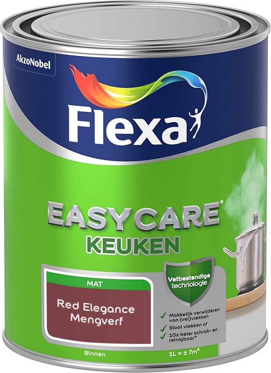 Flexa Easycare Muurverf - Keuken - Mat - Mengkleur - Red Elegance - 1 liter