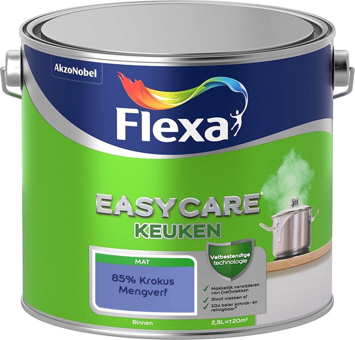 Flexa Easycare Muurverf - Keuken - Mat - Mengkleur - 85% Krokus - 2,5 liter