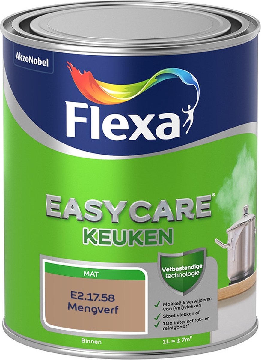 Flexa Easycare Muurverf - Keuken - Mat - Mengkleur - E2.17.58 - 1 liter
