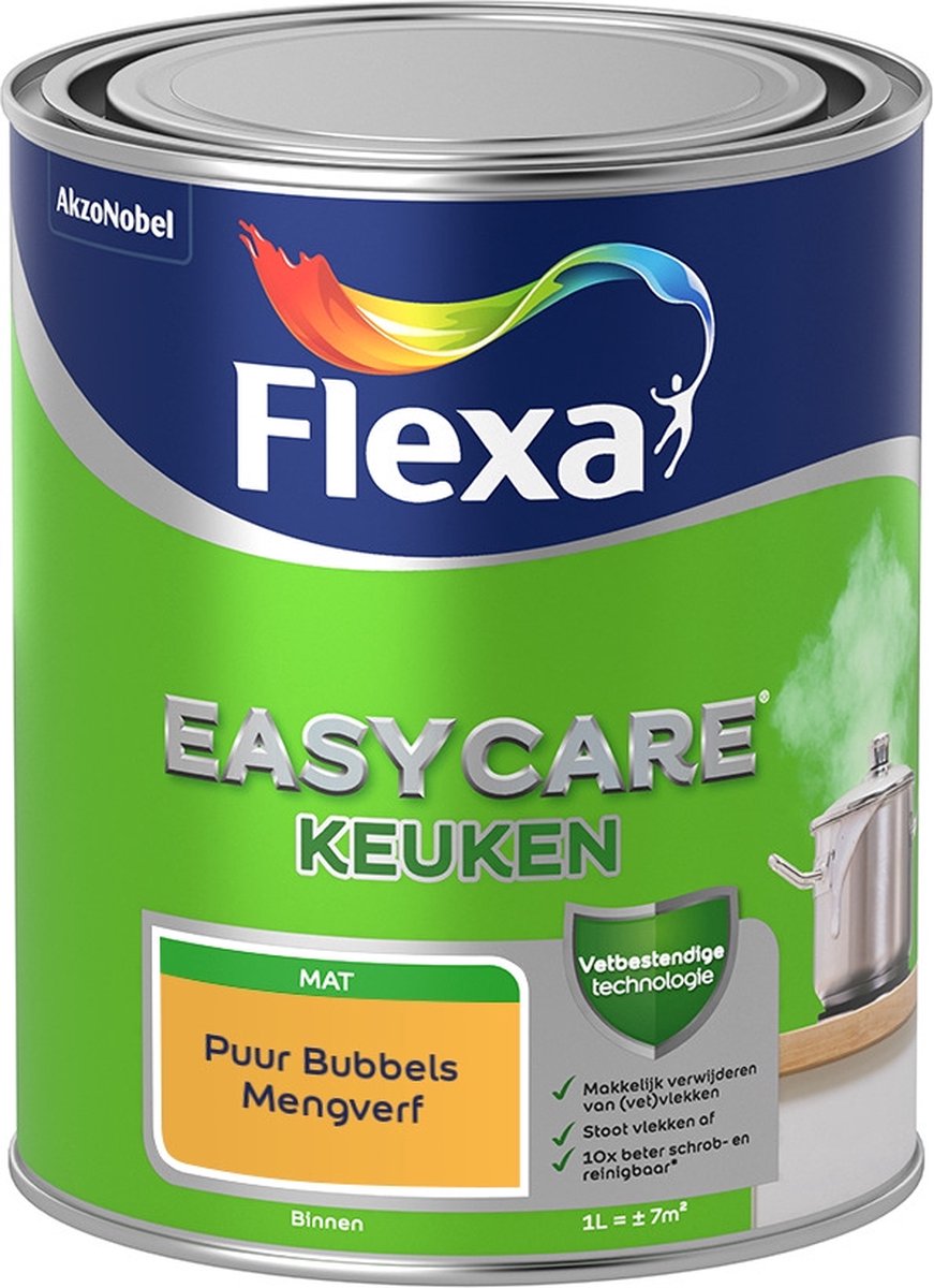 Flexa Easycare Muurverf - Keuken - Mat - Mengkleur - Puur Bubbels - 1 liter