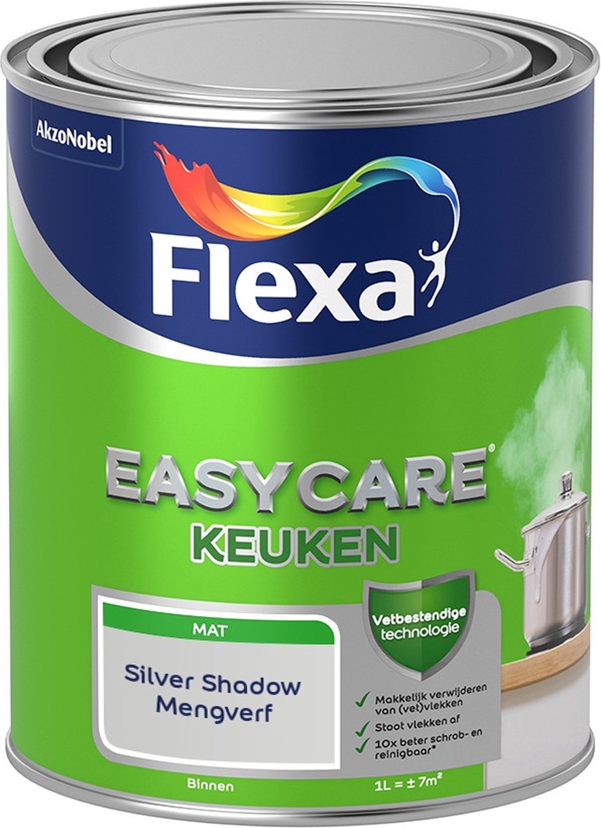 Flexa Easycare Muurverf - Keuken - Mat - Mengkleur - Silver Shadow - 1 liter