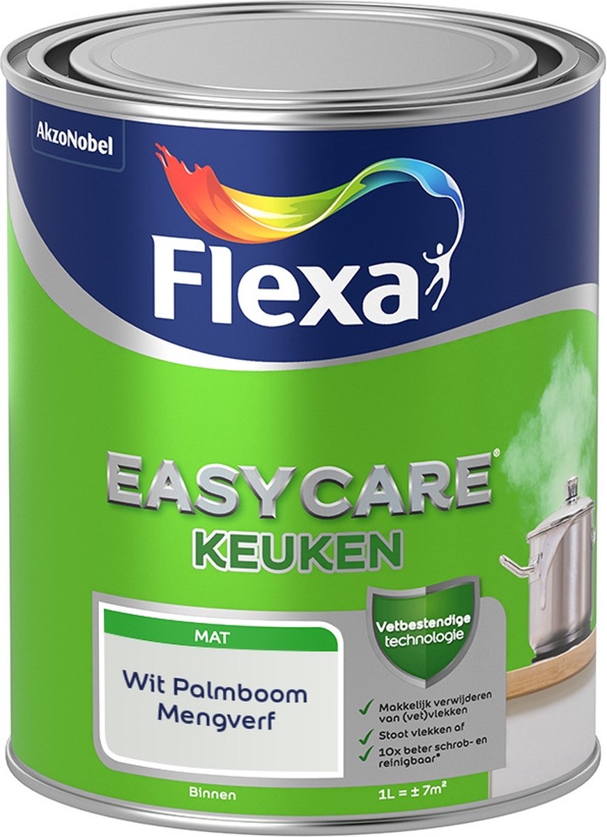 Flexa Easycare Muurverf - Keuken - Mat - Mengkleur - Wit Palmboom - 1 liter