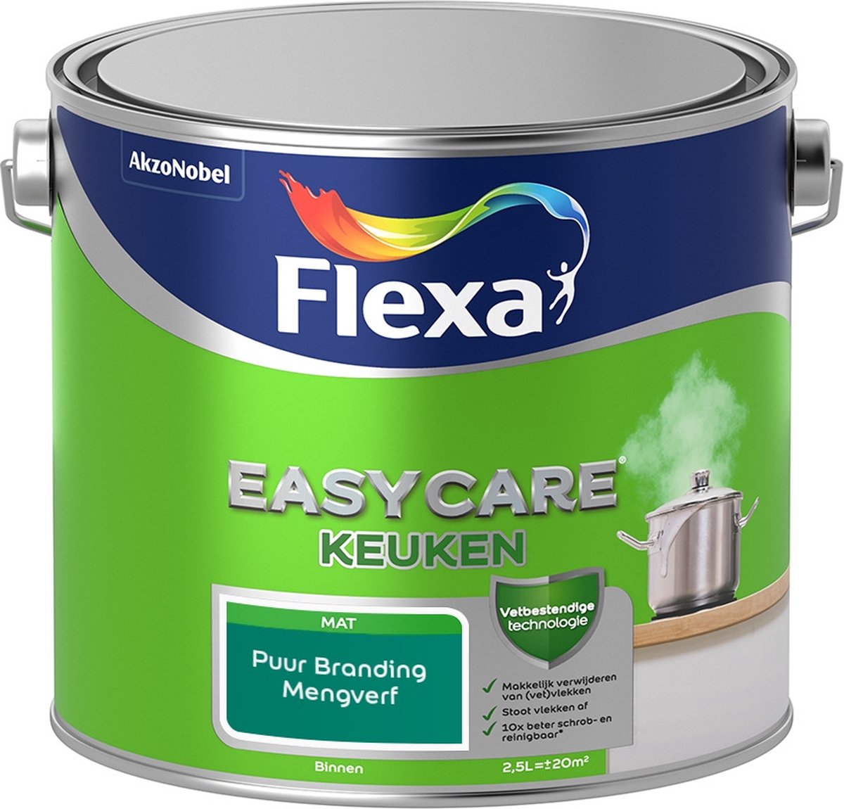 Flexa Easycare Muurverf - Keuken - Mat - Mengkleur - Puur Branding - 2,5 liter