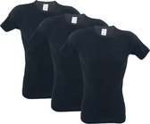 3 stuks SQOTTON O-neck-T-shirt - Zwart - Maat S