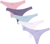 5x Pastelkleurige katoenen strings / XL
