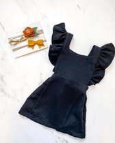 Little koekies - Salopette dress Zwart 62 - hippe baby - voorjaar - babyrok - Salopette dress