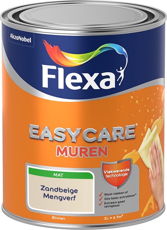 Flexa Easycare Muurverf Mat Mengkleur - Zandbeige - 1 | bol.com