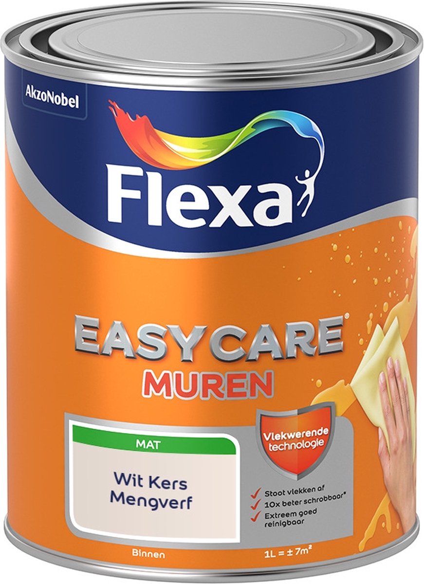 Flexa Easycare Muurverf - Mat - Mengkleur - Wit Kers - 1 liter