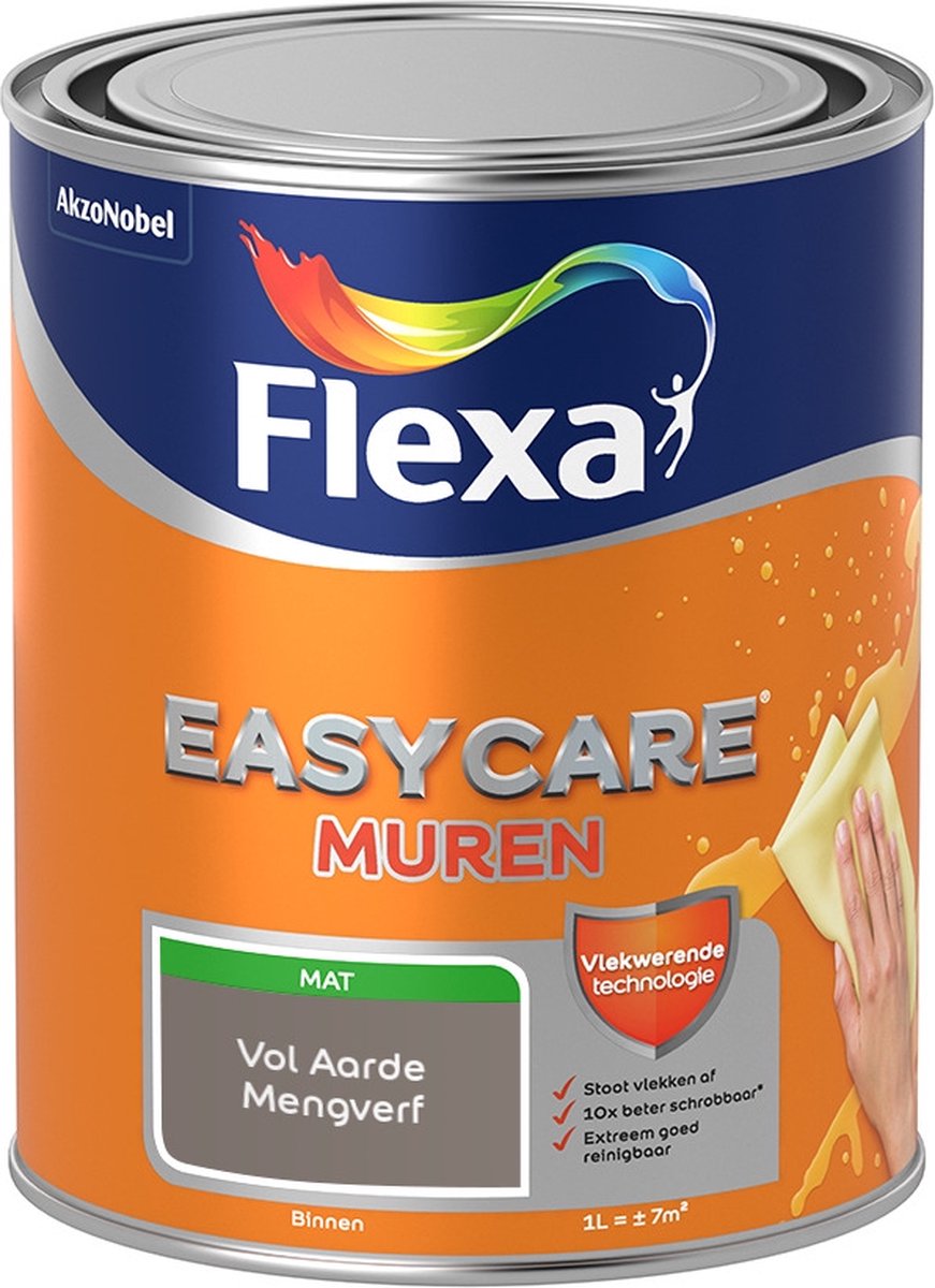 Flexa Easycare Muurverf - Mat - Mengkleur - Vol Aarde - 1 liter