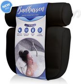 TIGIOO Luxe Home Spa Badkussen - Zwart Kussen voor in bad - 6 zuignappen - Extra Comfort