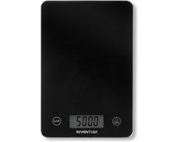 Inventum WS305B - Digitale keukenweegschaal - 1 gr tot 5 kg - Tarrafunctie - Glazen oppervlak - Inclusief batterij - Zwart glas