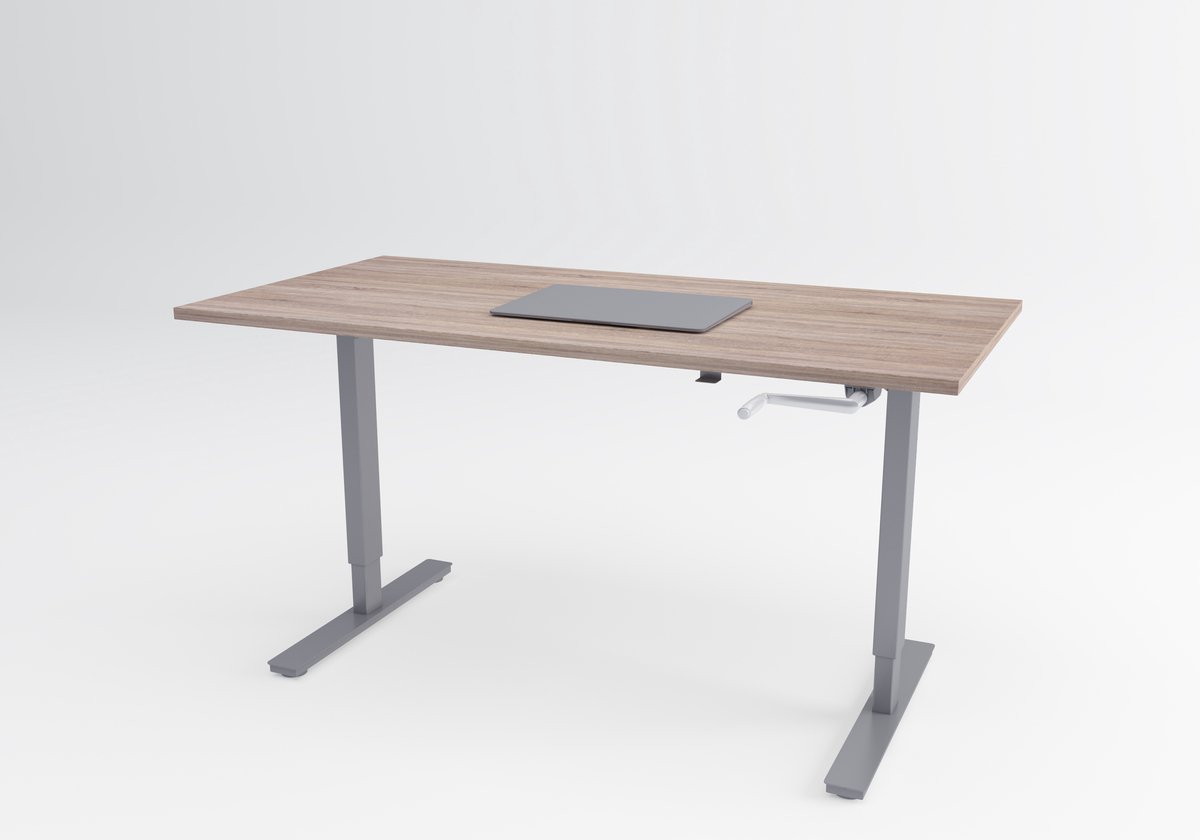 Tri-desk Eco | Handmatig zit-sta bureau | Aluminium onderstel | Robson eiken blad | 180 x 80 cm
