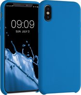 kwmobile telefoonhoesje voor Apple iPhone X - Hoesje met siliconen coating - Smartphone case in rifblauw