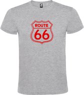 Grijs t-shirt met 'Route 66' print Rood  size XL