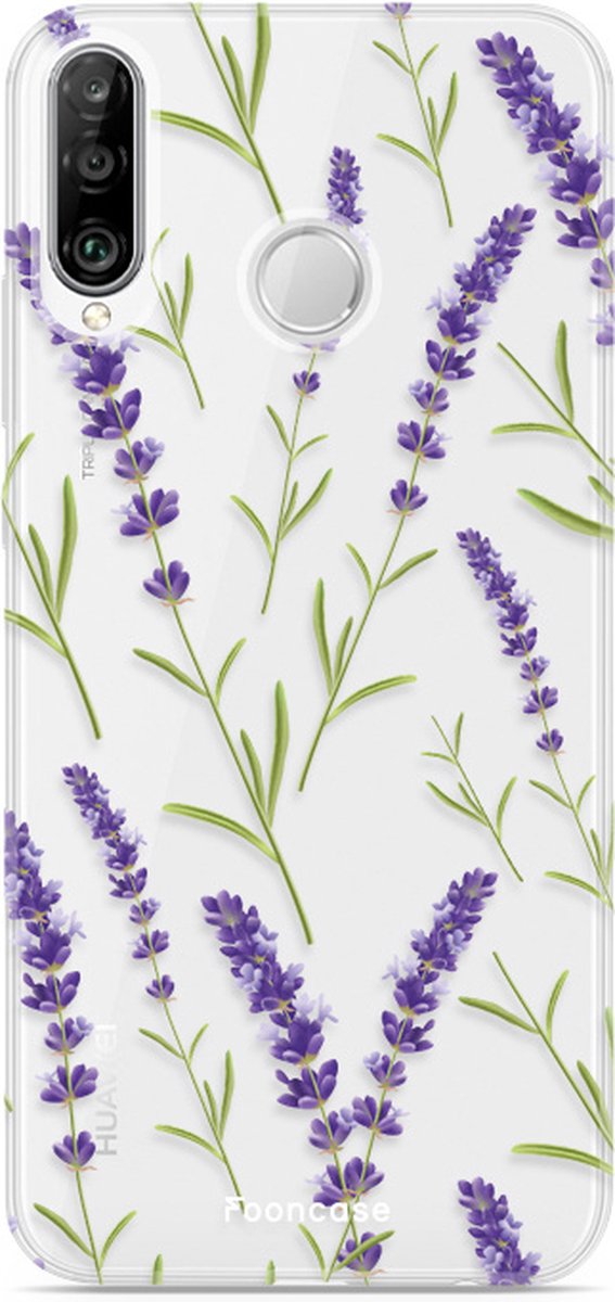 Fooncase Hoesje Geschikt voor Huawei P30 Lite - Shockproof Case - Back Cover / Soft Case - Purple Flower / Paarse bloemen