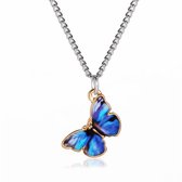 BLUE BUTTERFLY - KETTING - ARMBAND - SET - MEIDEN