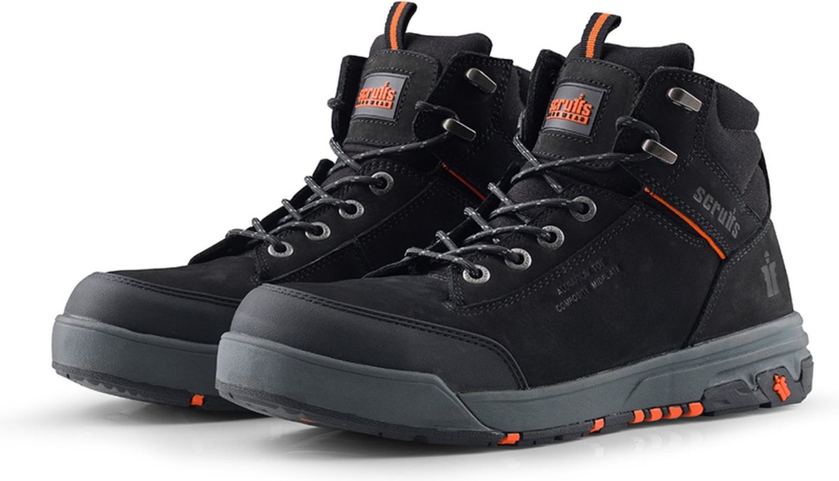 Scruffs Werkschoenen - Zwart - Aluminium neus - Nubuck leer - Maat 47