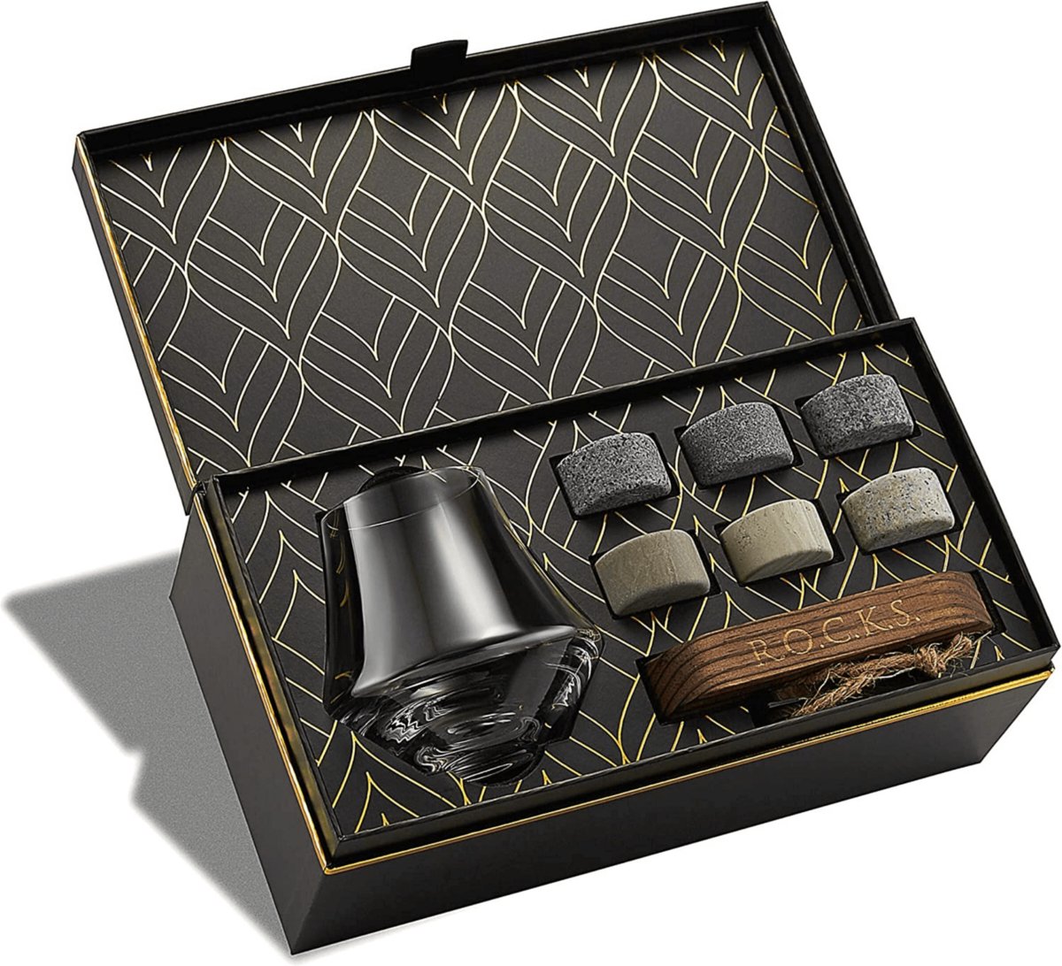 ROCKS The Connoisseur's Set Nosing - 6 whiskystenen en kristallen nosing glass