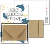 Geldkaart met mini Envelopje -> Zakcentje - No:03-1 (Haai met gele visjes-kleinigheidje) - LeuksteKaartjes.nl by xMar