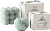 Elate & Co | Bubble kaars | Bubbel kaars | Knotted Kaars | Geknoopte kaars | 2 stuks | Set kaarsen |  Saliegroen