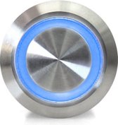 OTRONIC® Drukknop | aan-uit self lock | 5V LED Blauw | RVS | 12mm
