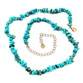 Dottilove Collier - Dames Turkoois Ketting- Turkoois Stenen - 14K Vergulde RVS