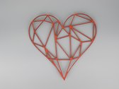 Geometrisch hart Wanddecoratie multiplex berken rood 662x646mm