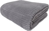 Oneiro’s Luxe Plaid ITALY PAMPLIK Grijjs - 220 x 240 cm - wit - wonen - interieur - slaapkamer - deken - cosy