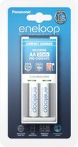 Eneloop - 2x Oplaadbare Eneloop Batterij AA 1900 mAh + Oplader - Oplaadbaar - Duurzaam - Tot 2100 x Opladen - Met Oplader