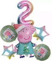 Peppa Pig folie ballonen 6 stuks Decoratie Kinderen Verjaardag Ballon Nummer 2