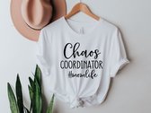 Lykke Chaos Coordinator | Moeder T-Shirt | 100% Katoen | Wit | Maat M