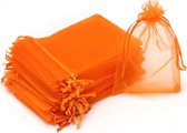Fako Bijoux® - Organza Zakjes - 10x15cm - Oranje - 100 Stuks