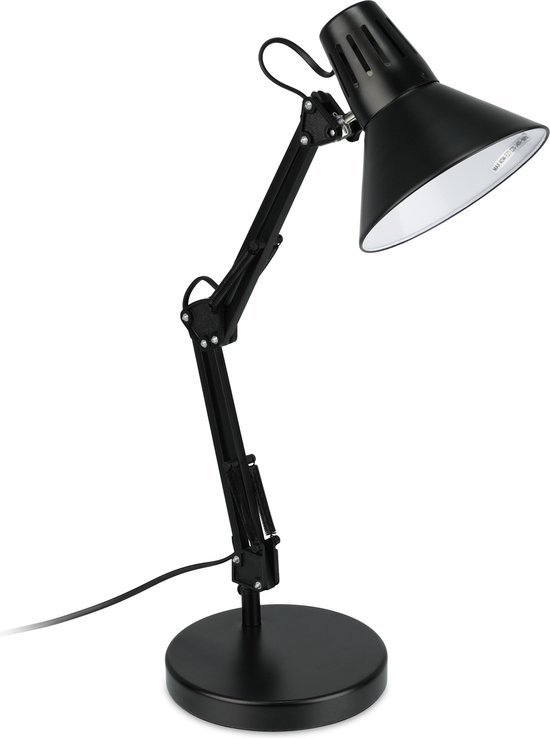 Relaxdays klassieke bureaulamp - verstelbaar - leeslamp - retro lamp -  industriële lamp | bol.