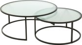 Salontafel | metaal | zwart | 140x90x (h)38 cm