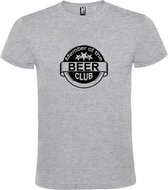 Grijs  T shirt met  " Member of the Beer club "print Zwart size S