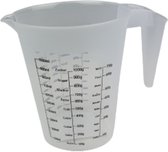 Maatbeker voor meel / suiker / vloeistof - Transparant / Zwart - Kunststof - 1 Liter - Koken - Bakken - Meten - Maatbeker - Beker - Bakaccessoires