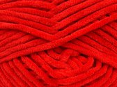 Velvet garen kopen kleur rood – 100% micro polyester chenillegarens pendikte 6-7 mm – breigaren pakket 4 bollen van 100gram | DEWOLWINKEL.NL