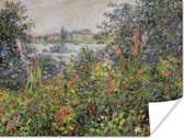 Poster Bloemen bij Vetheuil - Schilderij van Claude Monet - 160x120 cm XXL